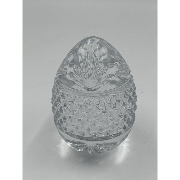 Made In France Cut Crystal Molded Design Glass Egg Shaped Paperweight 3.5” Heavy - Picture 11 of 15